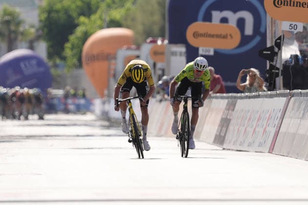 Belgium s Matisse Van Kerckhove of Team Visma Lease A Bike Development winner of stage and Italy s Nicolo Arrighetti of General Store - Essegibi - F.lli Curia during Stage 5 of the Giro Next Gen 2026, from Bacoli to Bacoli, Italy, Thursday, June 18, 2026.  Copyright: xMassimoxPaolone LaPressex