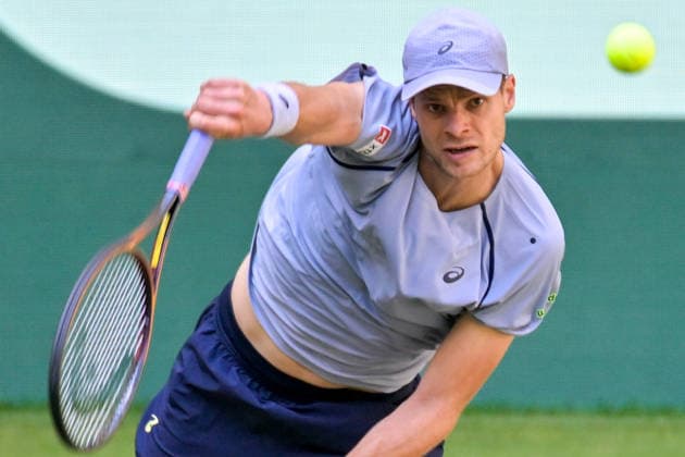 Yannick Hanfmann GER June 18, 2026 ¢ Tennis ¢ TERRA WORTMANN OPEN ¢ ATP 500, heristo arena Halle Westfalen, TERRA WORTMANN OPEN, North Rhine-Westphalia, Germany,detected_source_language Copyright: xpepphotox xPeterxEppingerx pep00321, pep_20260618_hm_375061