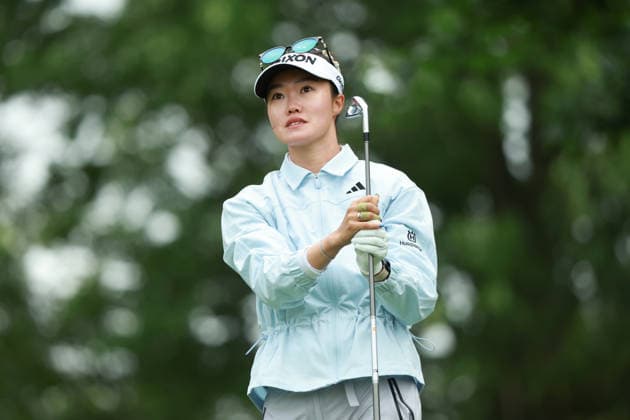 Meijer LPGA, Golf Damen Classic BELMONT, MICHIGAN - JUNE 18: Grace Kim of Australia plays her tee shot on the 11th hole during the first round of the Meijer LPGA Classic for Simply Give golf tournament at Blythefield Country Club in Belmont, MI, USA Thursday, June 18, 2026. Belmont Michigan United States  Copyright: xJorgexLemusx originalFilename:lemus-meijerlp260618_npg8M.jpg