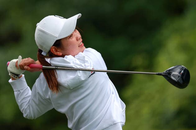 Meijer LPGA, Golf Damen Classic by Simply Give Belmont, MI - JUNE 18: Amateur Cocona Sakurai of Japan hits from the 16th tee during the first round of the Meijer LPGA Classic by Simply Give at Blythefield Country Club on June 18, 2026 in Belmont, Michigan. Belmont Michigan United States  Copyright: xAmyxLemusx originalFilename:lemus-meijerlp260618_npWsf.jpg