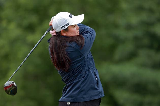 Meijer LPGA, Golf Damen Classic by Simply Give Belmont, MI - JUNE 18: Alison Corpuz of Hawaii hits from the 14th tee during the first round of the Meijer LPGA Classic by Simply Give at Blythefield Country Club on June 18, 2026 in Belmont, Michigan. Belmont Michigan United States  Copyright: xAmyxLemusx originalFilename:lemus-meijerlp260618_npQQA.jpg