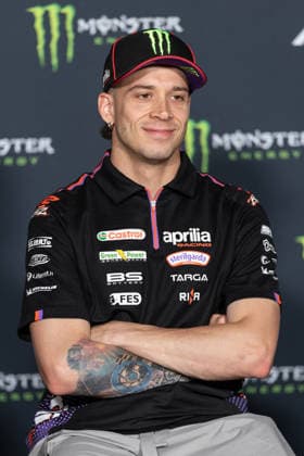 Foto IPP Enrico Schiavi Brno - Ostrova?ice 18-06-2025 MotoGP Gran Premio Motociclismo della Repubblica Ceca 2026 press conference, PK, Pressekonferenz nella foto: Marco Bezzecchi - Aprilia Racing Brno - Ostrova?ice italy REPUBBLICA CECA ITALY  Copyright: xR4924_italyphotopressx