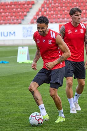 HFC New Signing Stanley Ratifo Leads the Way at Hallescher FCs Season-Opening Training Session, Soccer, Northeast Regional League, 2026–27 Season, June 18, 2026, Halle Leuna Chemie Stadium, ST Deutschland,detected_source_language