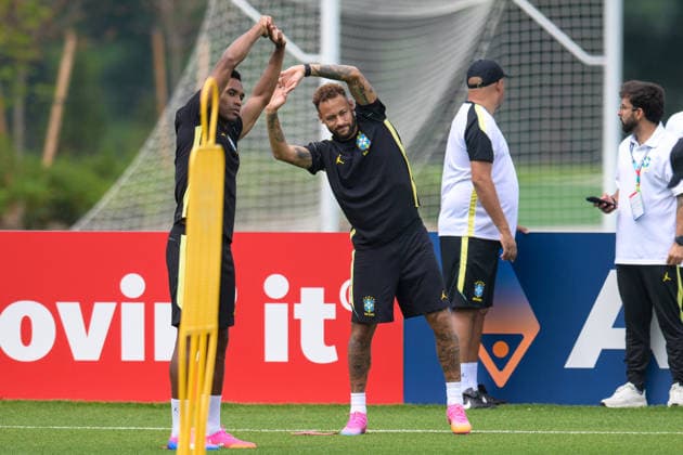 Soccer, 2026 World Cup, 20260618, Brazil Training. Pictured from left Copyright: Passion2Press MarkusxFischerx