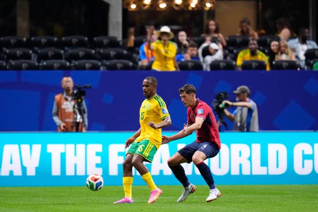 Czechia v South Africa - FIFA World Cup, WM, Weltmeisterschaft, Fussball 2026 - Group A ATLANTA, UNITED STATES - JUNE 18: Iqraam Rayners of South Africa plays the ball during the 2026 FIFA World Cup First Stage Group A match between Czechia and South Africa at Mercedes-Benz Stadium (Atlanta Stadium) in Atlanta, Georgia, United States on June 18, 2026. Jose Hernandez Anadolu Georgia United States. Editorial use only. Please get in touch for any other usage.  Copyright: x2026xAnadoluxJosexHernandezx