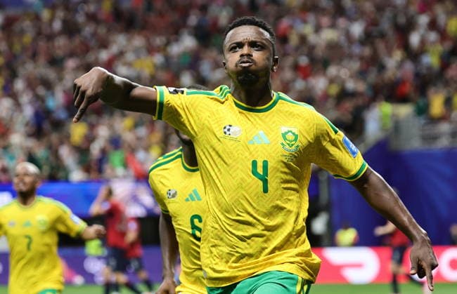 FIFA World Cup, WM, Weltmeisterschaft, Fussball 2026 - Group A - Czechia vs South Africa Teboho Mokoena of South Africa celebrates scoring the 1-1 equalizing goal during the FIFA World Cup 2026 group stage match Czechia against South Africa, in Atlanta, USA, 18 June 2026. ATLANTA United States  Copyright: xRONALDxWITTEKx