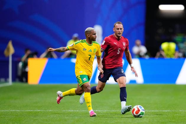 June 18, 2026, Arlington, Texas, United States: Oswin Appollis of South Africa drives the ball during the FIFA World Cup, WM, Weltmeisterschaft, Fussball 2026 Group A match between Czechia and South Africa at Atlanta Stadium on June 18, 2026 in Atlanta, Georgia. Arlington United States - ZUMAa181 20260618_zaa_a181_011 Copyright: xJosexBretonx