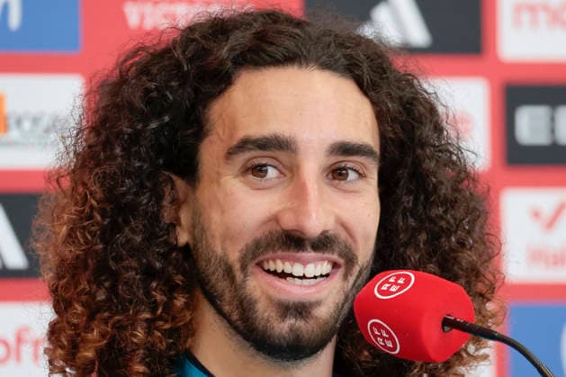 Spain s defender Marc Cucurella reacts during a press conference, PK, Pressekonferenz after a team s training session in Chattanooga, USA, 18 June 2026. Spain s press conference !ACHTUNG: NUR REDAKTIONELLE NUTZUNG!  Copyright: xLavandeiraxjrx GRAF973 20260618-55020638832_1