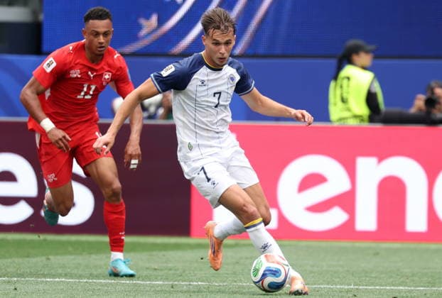 FIFA World Cup, WM, Weltmeisterschaft, Fussball 2026 - Group B - Switzerland vs Bosnia and Herzegovina Amar Dedic of Bosnia and Herzegovina in action during the FIFA World Cup 2026 group stage match Switzerland against Bosnia and Herzegovina, in Los Angeles, USA, 18 June 2026. LOS ANGELES United States  Copyright: xCRISTOPHERxTORRESx