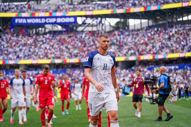 USA Soccer 2026 FIFA World Cup Group Stage Group B Switzerland vs. Bosnia and Herzegovina Los Angeles Stadium (SoFi Stadium) Inglewood, Los Angeles County, California Edin Džeko Bosnia and Herzegovina 11,detected_source_language Copyright: xJOERANxSTEINSIEKx