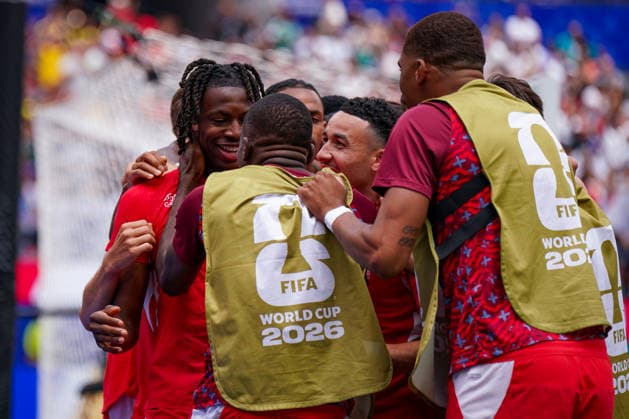 USA Soccer 2026 FIFA World Cup Group Stage Group B Switzerland vs. Bosnia and Herzegovina Los Angeles Stadium (SoFi Stadium) Inglewood, Los Angeles County, California Goal and goal celebration for the 1–0 score by Johan Manzambi (Switzerland), 9 Joy, emotions, cheering,detected_source_language Copyright: xJOERANxSTEINSIEKx
