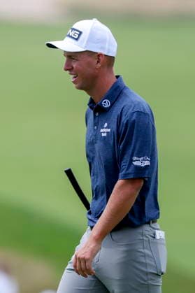 US Open Golf Championship - Round 1 Sam Stevens of the US reacts to his putt on the ninth hole during the first round of the 2026 US Open golf tournament at the Shinnecock Hills Golf Club in Southampton, New York, USA, 18 June 2026. SOUTHAMPTON NEW YORK UNITED STATES  Copyright: xSARAHxYENESELx