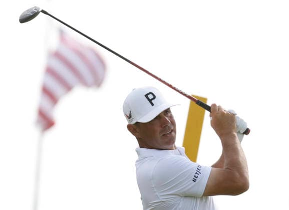 Gary Woodland tees off on the 14th hole during the first round of the 126th U.S. Open Golf Championship at Shinnecock Hills Golf Club in Southampton, NY, on Thursday, June 18, 2026.  NYC20260618888 JOHNxANGELILLO