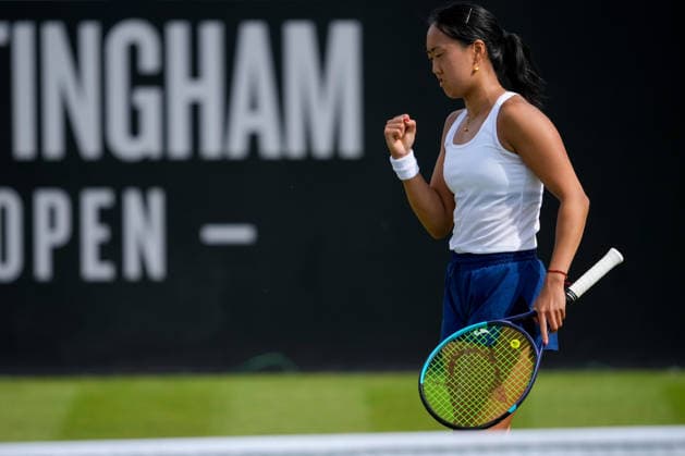 Lexus Nottingham Open - Day Four Ann Li competes during the Round of 16 singles match at the 2026 Lexus Nottingham Open Women s tennis tournament at the Nottingham Tennis Centre in Nottingham, England, on June 18, 2026. Nottingham Great Britain United Kingdom  Copyright: xOwenxHammondx originalFilename:hammond-2026lexu260618_npxX5.jpg