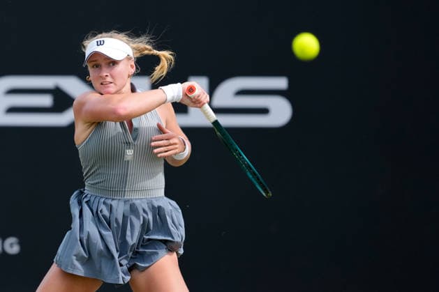 Lexus Nottingham Open - Day Four Taylah Preston in action during the Round of 16 Singles match at the 2026 Lexus Nottingham Open Women s tennis tournament at the Nottingham Tennis Centre in Nottingham, England, on June 18, 2026. Nottingham Great Britain United Kingdom  Copyright: xOwenxHammondx originalFilename:hammond-2026lexu260618_npC07.jpg