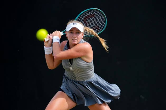 Lexus Nottingham Open - Day Four Taylah Preston in action during the Round of 16 Singles match at the 2026 Lexus Nottingham Open Women s tennis tournament at the Nottingham Tennis Centre in Nottingham, England, on June 18, 2026. Nottingham Great Britain United Kingdom  Copyright: xOwenxHammondx originalFilename:hammond-2026lexu260618_npNZw.jpg