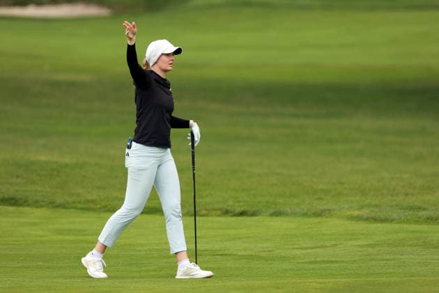 Meijer LPGA, Golf Damen Classic by Simply Give Belmont, MI - JUNE 18: Cassie Porter of Australia gestures after hitting from the 8th fairway during the first round of the Meijer LPGA Classic by Simply Give at Blythefield Country Club on June 18, 2026 in Belmont, Michigan. Belmont Michigan United States  Copyright: xAmyxLemusx originalFilename:lemus-meijerlp260618_np5gl.jpg