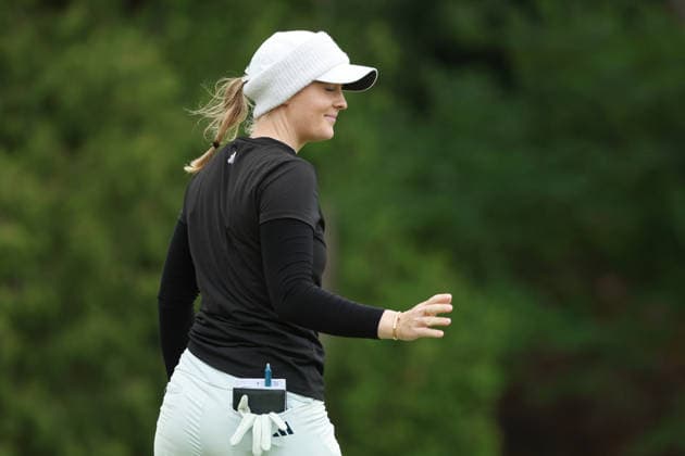 Meijer LPGA, Golf Damen Classic BELMONT, MICHIGAN - JUNE 18: Cassie Porter of Australia acknowledges the crowd after her birdie on the 4th green during the first round of the Meijer LPGA Classic for Simply Give golf tournament at Blythefield Country Club in Belmont, MI, USA Thursday, June 18, 2026. Belmont Michigan United States  Copyright: xJorgexLemusx originalFilename:lemus-meijerlp260618_npC8D.jpg