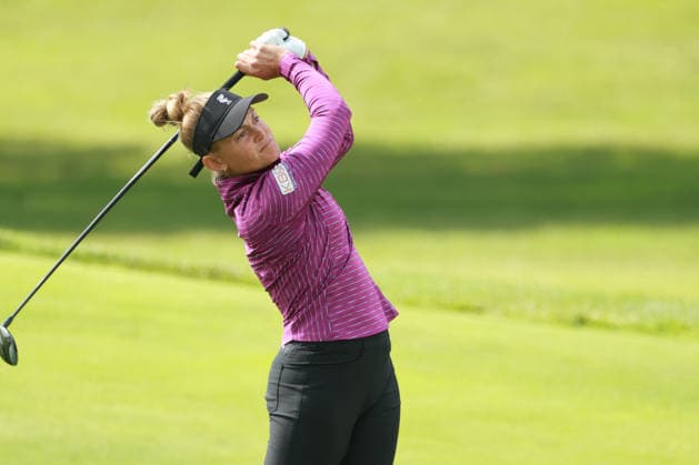 Meijer LPGA, Golf Damen Classic BELMONT, MICHIGAN - JUNE 18: Jessica Porvasnik of the United States plays her shot on the 8th hole during the first round of the Meijer LPGA Classic for Simply Give golf tournament at Blythefield Country Club in Belmont, MI, USA Thursday, June 18, 2026. Belmont Michigan United States  Copyright: xJorgexLemusx originalFilename:lemus-meijerlp260618_npSE3.jpg