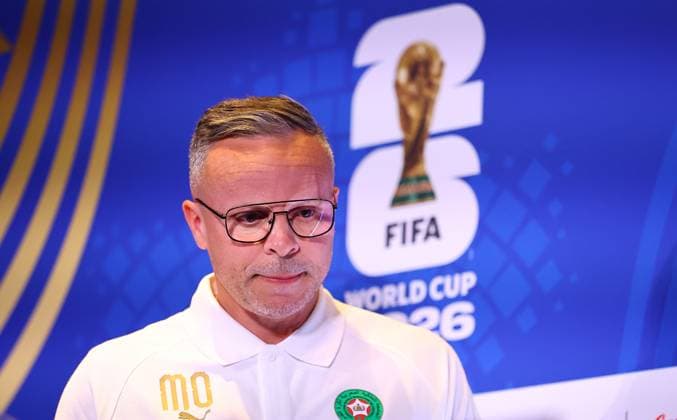 Mohamed Ouahbi head coach of Morocco Morocco press conference, PK, Pressekonferenz 2026 FIFA World Cup, WM, Weltmeisterschaft, Fussball Football, Boston Stadium, Foxborough, Massachusetts, USA - 18 Jun 2026Charlotte Atrium Health Performance Park United States of America EDITORIAL USE ONLY No use with unauthorised audio, video, data, fixture lists, club league logos or live services. Online in-match use limited to 120 images, no video emulation. No use in betting, games or single club league player publications.  Copyright: xMichaelxZemanek Shutterstockx 16934884n