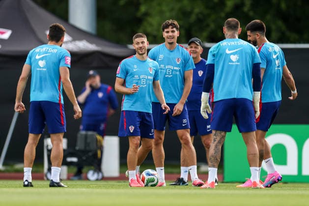 Croatia Training And press conference, PK, Pressekonferenz - FIFA World Cup, WM, Weltmeisterschaft, Fussball 2026 Andrej Kramaric, Igor Matanovic, Dominik Kotarski and Martin Erlic of Croatia during the training session at training centre at Episcopal High School on June 18, 2026 in Alexandria, Virginia.  IgorxKralj PIXSELL
