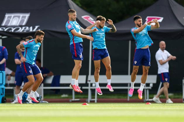 Croatia Training And press conference, PK, Pressekonferenz - FIFA World Cup, WM, Weltmeisterschaft, Fussball 2026 Duje Caleta Car, Andrej Kramaric, Marco Pasalic and Martin Erlic of Croatia during the training session at training centre at Episcopal High School on June 18, 2026 in Alexandria, Virginia.  IgorxKralj PIXSELL