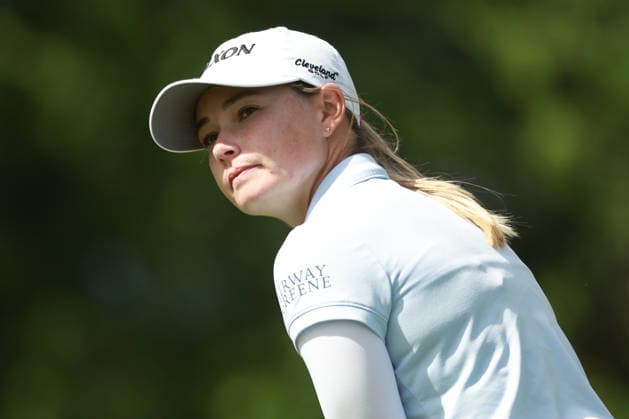Meijer LPGA, Golf Damen Classic BELMONT, MICHIGAN - JUNE 18: Brooke Mathews of the United States plays her tee shot on the 11th hole during the first round of the Meijer LPGA Classic for Simply Give golf tournament at Blythefield Country Club in Belmont, MI, USA Thursday, June 18, 2026. Belmont Michigan United States  Copyright: xJorgexLemusx originalFilename:lemus-meijerlp260618_npM6r.jpg
