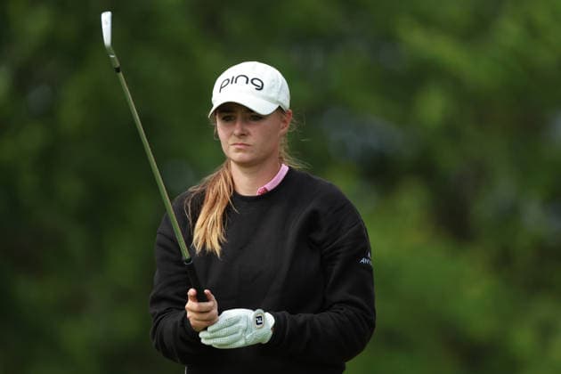 Meijer LPGA, Golf Damen Classic BELMONT, MICHIGAN - JUNE 18: Caley McGinty of England plays her tee shot on the 11th hole during the first round of the Meijer LPGA Classic for Simply Give golf tournament at Blythefield Country Club in Belmont, MI, USA Thursday, June 18, 2026. Belmont Michigan United States  Copyright: xJorgexLemusx originalFilename:lemus-meijerlp260618_npV1d.jpg