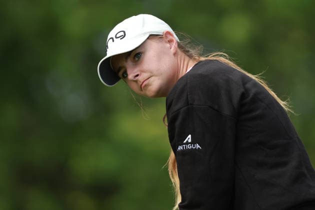 Meijer LPGA, Golf Damen Classic BELMONT, MICHIGAN - JUNE 18: Caley McGinty of England plays her tee shot on the 11th hole during the first round of the Meijer LPGA Classic for Simply Give golf tournament at Blythefield Country Club in Belmont, MI, USA Thursday, June 18, 2026. Belmont Michigan United States  Copyright: xJorgexLemusx originalFilename:lemus-meijerlp260618_np3cM.jpg