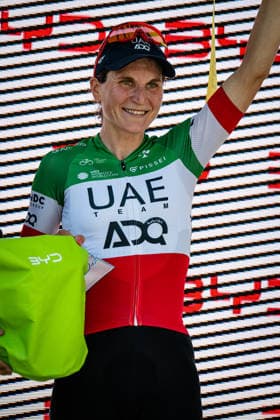LONGO BORGHINI Elisa Tour de Suisse Women 2026 Stage 2 LONGO BORGHINI Elisa ITA UAE Team ADQ Stage Winner Award Ceremony Medal Ceremony Podium Portrait Orientation Vertical Portrait Event Tour de Suisse Stage 2 Elite Women Category Cycling Road Cycling Cycling Tour Elite Women WWT Location Europe Switzerland Start Finish Locarno Discipline Road Race RR Cycling Tour Distance 105.6 km Date June 18, 2026, Thursday,detected_source_language