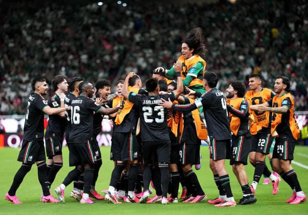 (260619) -- GUADALAJARA, June 19, 2026 -- Players of Mexico celebrate their first goal during a group A match between Mexico and South Korea at the 2026 FIFA World Cup, WM, Weltmeisterschaft, Fussball at Guadalajara Stadium in Guadalajara, Mexico, June 18, 2026. ) (SP)MEXICO-GUADALAJARA-FOOTBALL-FIFA WORLD CUP-GROUP A-MEX VS KOR LixMuzi 