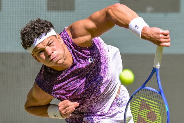 Ben Shelton USA June 19, 2026 ¢ Tennis ¢ TERRA WORTMANN OPEN ¢ ATP 500, heristo arena Halle Westfalen, TERRA WORTMANN OPEN, North Rhine-Westphalia, Germany,detected_source_language Copyright: xpepphotox xPeterxEppingerx pep00321, pep_20260619_hm_375333