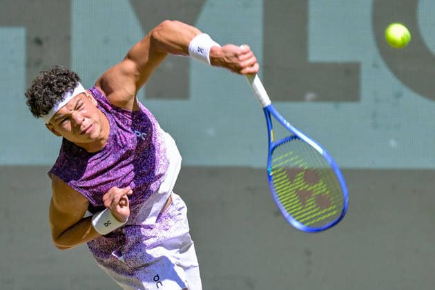 Ben Shelton USA June 19, 2026 ¢ Tennis ¢ TERRA WORTMANN OPEN ¢ ATP 500, heristo arena Halle Westfalen, TERRA WORTMANN OPEN, North Rhine-Westphalia, Germany,detected_source_language Copyright: xpepphotox xPeterxEppingerx pep00321, pep_20260619_hm_375315