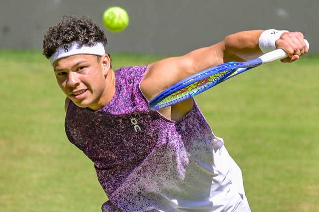 Ben Shelton USA June 19, 2026 ¢ Tennis ¢ TERRA WORTMANN OPEN ¢ ATP 500, heristo arena Halle Westfalen, TERRA WORTMANN OPEN, North Rhine-Westphalia, Germany,detected_source_language Copyright: xpepphotox xPeterxEppingerx pep00321, pep_20260619_hm_375353