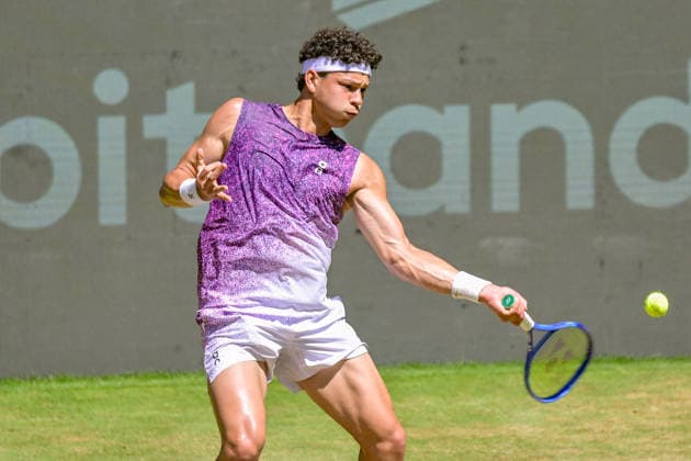 Ben Shelton USA June 19, 2026 ¢ Tennis ¢ TERRA WORTMANN OPEN ¢ ATP 500, heristo arena Halle Westfalen, TERRA WORTMANN OPEN, North Rhine-Westphalia, Germany,detected_source_language Copyright: xpepphotox xPeterxEppingerx pep00321, pep_20260619_hm_375405