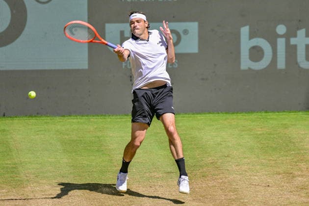 Taylor Fritz USA June 19, 2026 ¢ Tennis ¢ TERRA WORTMANN OPEN ¢ ATP 500, heristo arena Halle Westfalen, TERRA WORTMANN OPEN, North Rhine-Westphalia, Germany,detected_source_language Copyright: xpepphotox xPeterxEppingerx pep00321, pep_20260619_hm_375252