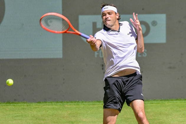 Taylor Fritz USA June 19, 2026 ¢ Tennis ¢ TERRA WORTMANN OPEN ¢ ATP 500, heristo arena Halle Westfalen, TERRA WORTMANN OPEN, North Rhine-Westphalia, Germany,detected_source_language Copyright: xpepphotox xPeterxEppingerx pep00321, pep_20260619_hm_375252