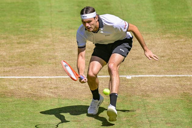 Taylor Fritz USA June 19, 2026 ¢ Tennis ¢ TERRA WORTMANN OPEN ¢ ATP 500, heristo arena Halle Westfalen, TERRA WORTMANN OPEN, North Rhine-Westphalia, Germany,detected_source_language Copyright: xpepphotox xPeterxEppingerx pep00321, pep_20260619_hm_375282