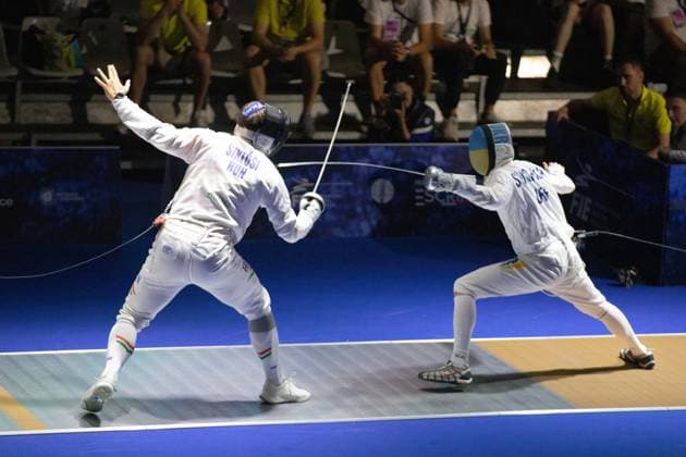 June 19, 2026, Antony, Hauts-De-Seine, France: Paris, France: Ukraine defeated Hungary in the quarterfinals of the team men s o po e event at the European Fencing Championships in Antony. Antony France - ZUMAp284 20260619_zip_p284_007 Copyright: xMickaelxPintax