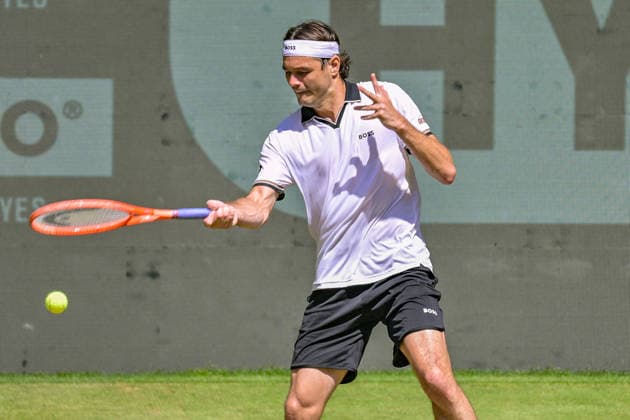 Taylor Fritz USA June 19, 2026 ¢ Tennis ¢ TERRA WORTMANN OPEN ¢ ATP 500, heristo arena Halle Westfalen, TERRA WORTMANN OPEN, North Rhine-Westphalia, Germany,detected_source_language Copyright: xpepphotox xPeterxEppingerx pep00321, pep_20260619_hm_375491