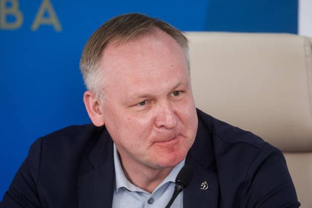RUSSIA, KHIMKI - JUNE 19, 2026: FC Dynamo Moscow General Director Pavel Pivovarov at a press conference, PK, Pressekonferenz at the Novogorsk-Dynamo training centre in Khimki near Moscow New Head Coach Of FC Dynamo Moscow Sandro Schwarz Gives Press Conference  - ZUMAt113 20260619_zaa_t113_098 Copyright: xMikhailxSinitsynx