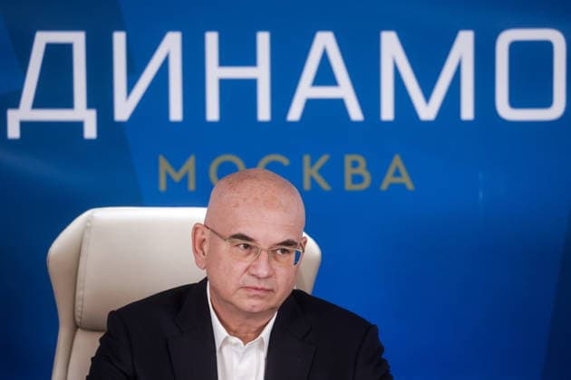 RUSSIA, KHIMKI - JUNE 19, 2026: Chairman of the Board of Directors at FC Dynamo Moscow Alexander Ivlev at a press conference, PK, Pressekonferenz at the Novogorsk-Dynamo training centre in Khimki near Moscow New Head Coach Of FC Dynamo Moscow Sandro Schwarz Gives Press Conference  - ZUMAt113 20260619_zaa_t113_099 Copyright: xMikhailxSinitsynx