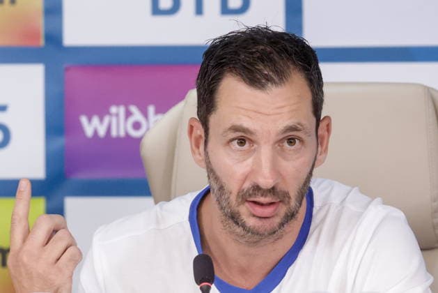 RUSSIA, KHIMKI - JUNE 19, 2026: FC Dynamo Moscow s head coach Sandro Schwarz at a press conference, PK, Pressekonferenz at the Novogorsk-Dynamo training centre in Khimki near Moscow. Mikhail Sinitsyn TASS  94019887