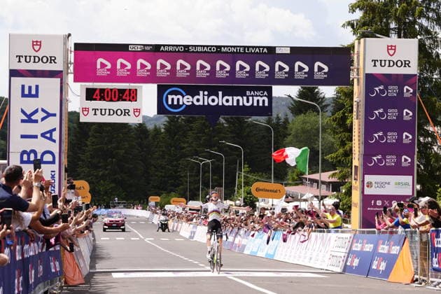 Italy s Lorenzo Mark Finn of Red Bull - Bora - Hansgrohe Rookies stage winner during Stage 6 of the Giro Next Generation from Velletri - Subiaco to Monte Livata Italy, June 19, 2026(Photo Fabio Ferrari LaPresse)  Copyright: xFabioxFerrarix LaPressex