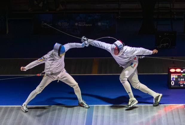 June 19, 2026, Paris, Paris, France: France is facing Ukraine in the semifinals of the men s team o po e event at the European Fencing Championships. Paris France - ZUMAp284 20260619_zip_p284_040 Copyright: xMickaelxPintax