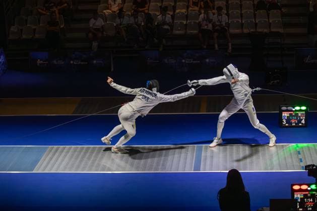 June 19, 2026, Paris, Paris, France: France is facing Ukraine in the semifinals of the men s team o po e event at the European Fencing Championships. Paris France - ZUMAp284 20260619_zip_p284_052 Copyright: xMickaelxPintax