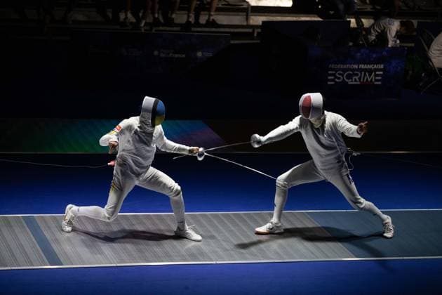 June 19, 2026, Paris, Paris, France: France is facing Ukraine in the semifinals of the men s team o po e event at the European Fencing Championships. Paris France - ZUMAp284 20260619_zip_p284_062 Copyright: xMickaelxPintax