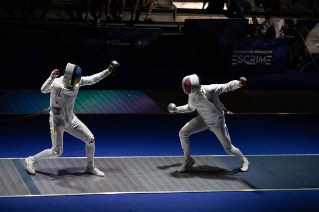 June 19, 2026, Paris, Paris, France: France is facing Ukraine in the semifinals of the men s team o po e event at the European Fencing Championships. France News - June 19, 2026  - ZUMAp284 20260619_zip_p284_063 Copyright: xMickaelxPintax