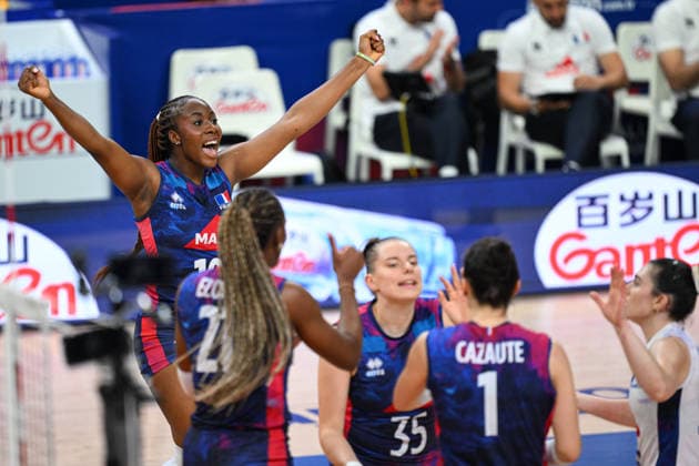 France v China - 2026 FIVB Volleyball Nations League ANKARA, TURKIYE - JUNE 19: Players of France national team, Nationalteam celebrate after scoring a point during the 2026 FIVB Volleyball Nations League week 2 match between France and China at Ankara Sports Hall in Ankara, Turkiye on June 19, 2026. Akin Celiktas Anadolu Ankara Turkey. Editorial use only. Please get in touch for any other usage.  Copyright: x2026xAnadoluxAkinxCeliktasx