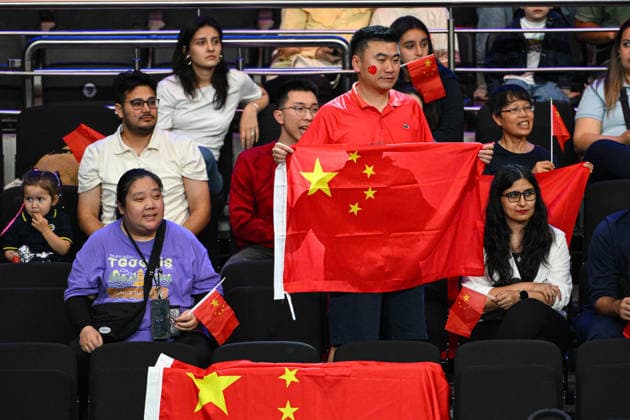 France v China - 2026 FIVB Volleyball Nations League ANKARA, TURKIYE - JUNE 19: Chinese fans cheer for their team during the 2026 FIVB Volleyball Nations League week 2 match between France and China at Ankara Sports Hall in Ankara, Turkiye on June 19, 2026. Akin Celiktas Anadolu Ankara Turkey. Editorial use only. Please get in touch for any other usage.  Copyright: x2026xAnadoluxAkinxCeliktasx